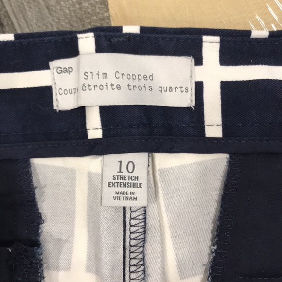 Gap Slim cropped size 10 blue $ white colour - Picture 4 of 4